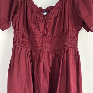 Old Navy Burgundy Smocked Dress